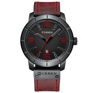 Leather Wrist Watches with Calendar