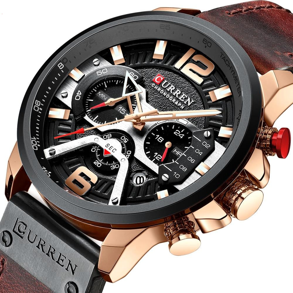 Luxury Leather Sports Watches