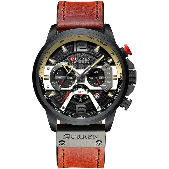 Leather Wrist Watches Man Clock