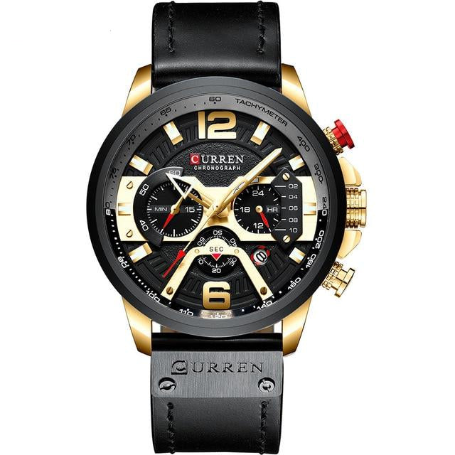 Leather Wrist Watches Man Clock
