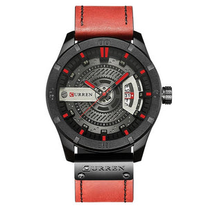 Wristwatch Leather Strap Male Clock