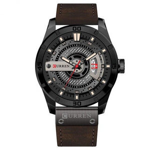 Wristwatch Leather Strap Male Clock