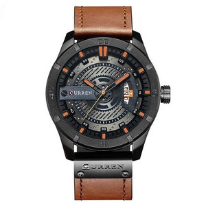 Wristwatch Leather Strap Male Clock