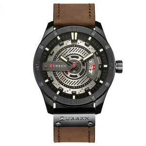 Wristwatch Leather Strap Male Clock