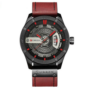 Wristwatch Leather Strap Male Clock