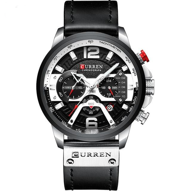 Leather Wrist Watches Man Clock