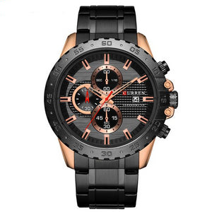 Luxury Stainless Steel Wristwatch Chronograph Sport Clock Male