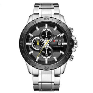 Luxury Stainless Steel Wristwatch Chronograph Sport Clock Male