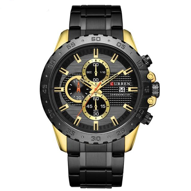 Luxury Stainless Steel Wristwatch Chronograph Sport Clock Male