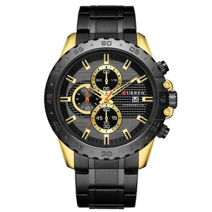 Luxury Stainless Steel Wristwatch Chronograph Sport Clock Male