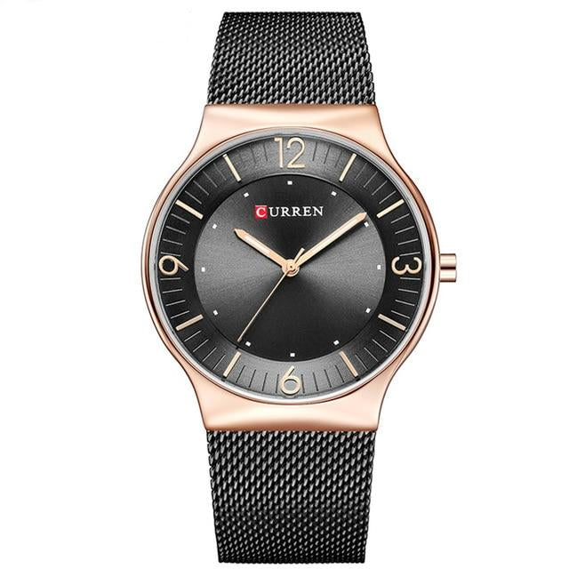 Black And Navy Blue Quartz Waterproof Watch