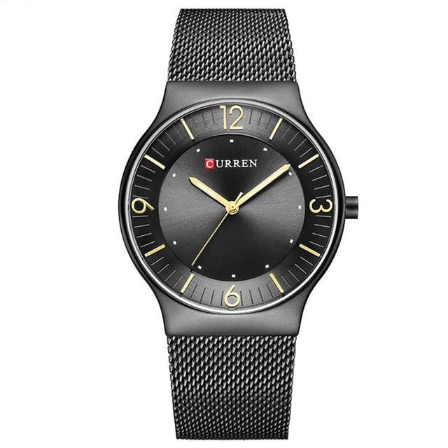 Black And Navy Blue Quartz Waterproof Watch