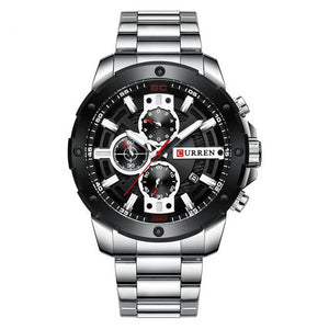 Chronograph Metal Frame with Calendar Watch