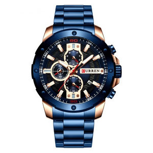 Chronograph Metal Frame with Calendar Watch