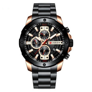 Chronograph Metal Frame with Calendar Watch