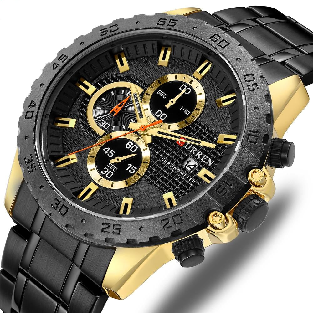 Round Quartz Chronograph Wristwatch