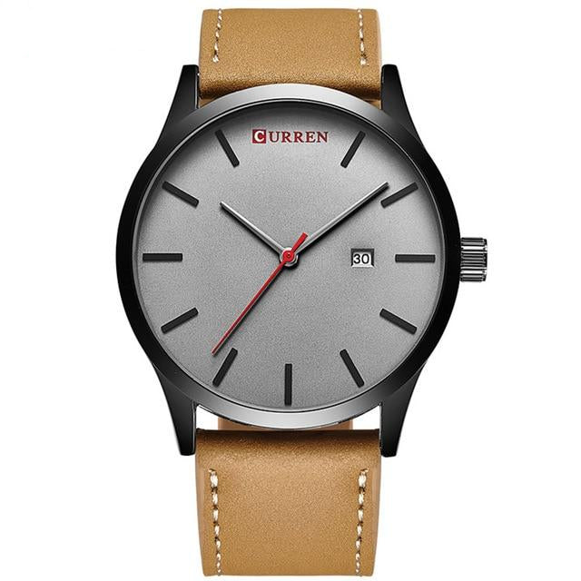 Black Leather Wrist Watch