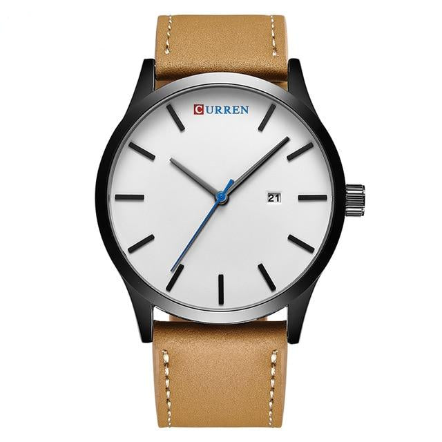 Black Leather Wrist Watch