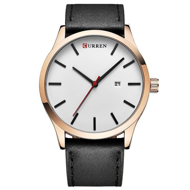 Black Leather Wrist Watch