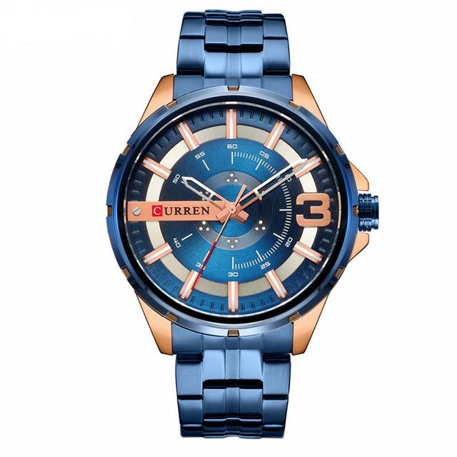 Stainless Steel Unique Design Wristwatches  Band Quartz Watches Top Brand Luxury Watch Male Reloj