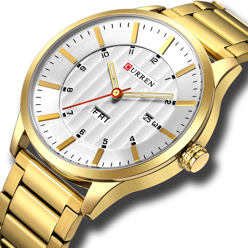 Gold Stainless Steel Quartz Watch