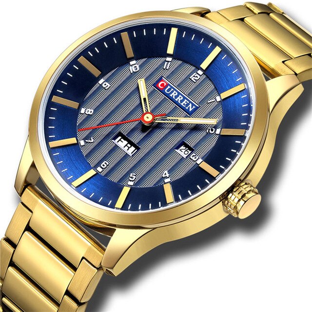 Gold Stainless Steel Quartz Watch